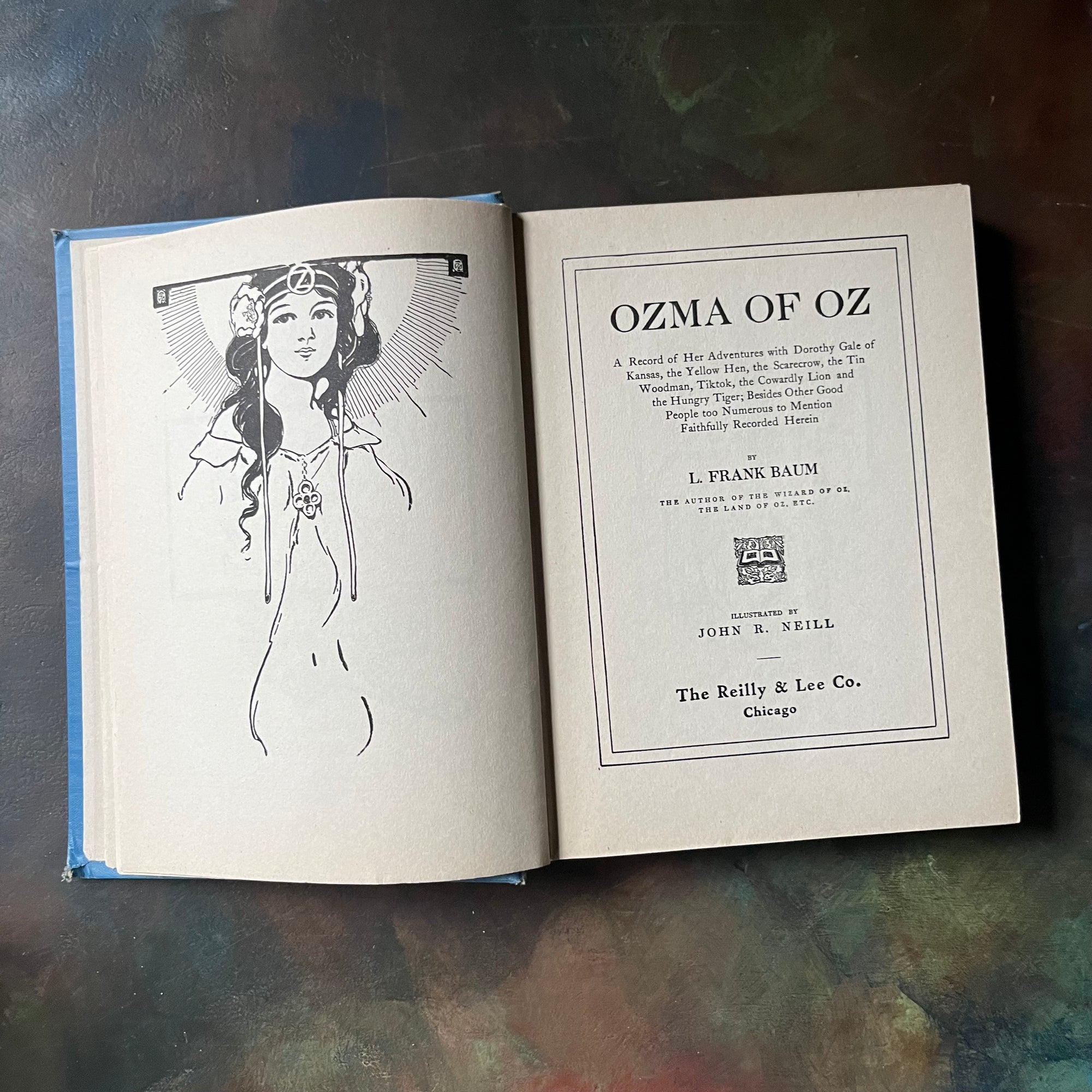 Ozma of Oz-L. Frank Baum-Wizard of Oz Book Series-vintage children's chapter book-vintage children's fiction-view of the title page