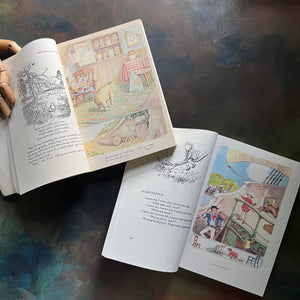 Pair of A. A. Milne Books-The World of Pooh and The World of Christopher Robin-short stories for children-poetry-illustrated by E. H. Shepard-view of the color illustrations