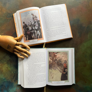 Pair of Barnes & Noble Leather-Bound Editions-Black Beauty by Anna Sewell-The Secret Garden-Frances Hodgson Burnett-classic children's literature-view of the full-color illustrations