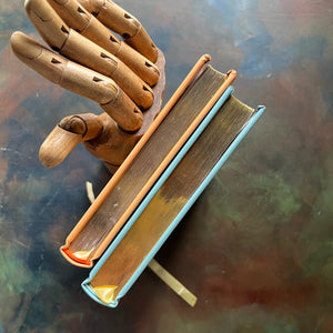 Pair of Barnes & Noble Leather-Bound Editions-Black Beauty by Anna Sewell-The Secret Garden-Frances Hodgson Burnett-classic children's literature-view of the gilt foredges