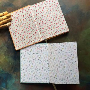 Pair of Barnes & Noble Leather-Bound Editions-Black Beauty by Anna Sewell-The Secret Garden-Frances Hodgson Burnett-classic children's literature-view of the inside covers