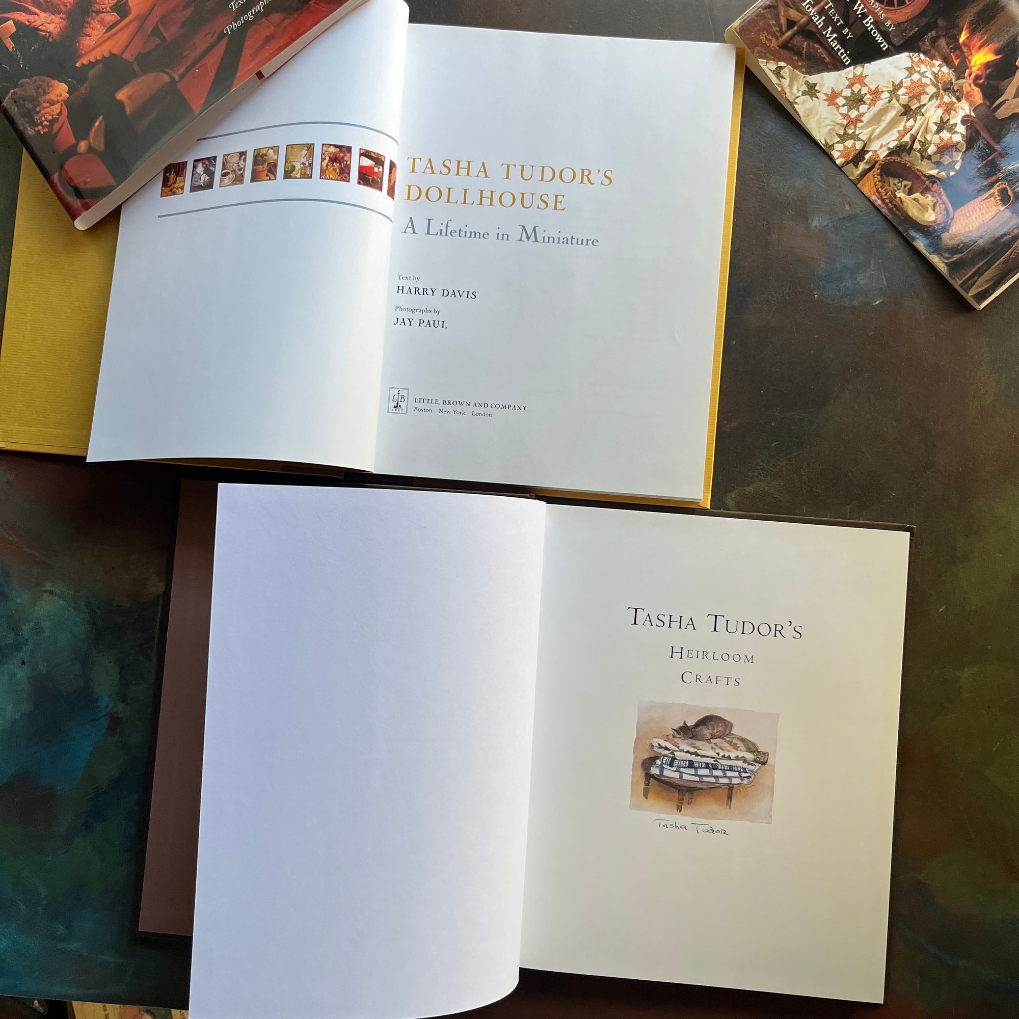 Pair of Books About Tasha Tudor-Tasha Tudor's Dollhouse A Lifetime in Miniature-Tasha Tudor's Heirloom Crafts-vintage books-Tasha Tudor Autograph-view of the half title page