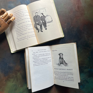 Pair of Vintage Children's Books written and illustrated by Carolyn Haywood - Eddie and Louella and Eddie the Dog Holder - charming chapter books for family read alouds - view of the illustrations