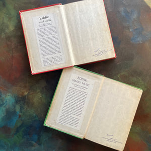 Pair of Carolyn Haywood Children's Chapter Books-Eddie Makes Music and Eddie and Louella-Wholesome Stories-Read Aloud Favorites-view of the inside covers