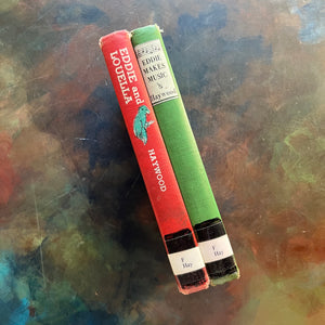 Pair of Carolyn Haywood Children's Chapter Books-Eddie Makes Music and Eddie and Louella-Wholesome Stories-Read Aloud Favorites-view of the spines