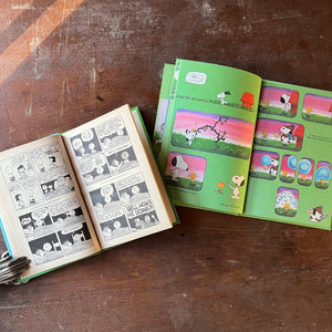  vintage children's picture books/cartoon books - Pair of vintage children's cartoon books written & illustrated by Charles M. Schulz Books for Children:  It's a Dog's Life, Charlie Brown & It's a Mystery, Charlie Brown - view of the cartoon strips/illustrations