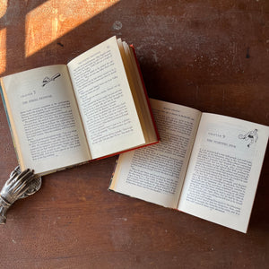 Pair of Chip Hilton Sports Story by Clair Bee-#3 Strike Three and #5 Hoop Crazy-vintage children's chapter sports books-view of the inside content
