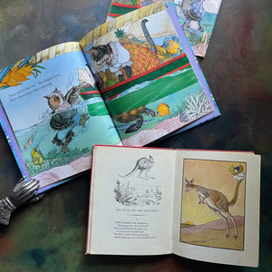 Pair of Edward Lear Poetry Books-The Jumblies and Other Nonsense Verses-The Owl and the Pussycat-vintage poetry for children-view of the illustrations