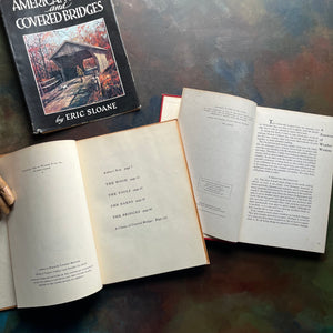 Pair of Eric Sloane American History Books-Eric Sloane's Almanac and Weather Forecaster and American Barns and Covered Bridges-Colonial America-America250-copyright pages