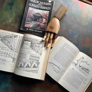 Pair of Eric Sloane American History Books-Eric Sloane's Almanac and Weather Forecaster and American Barns and Covered Bridges-Colonial America-America250-illustrations