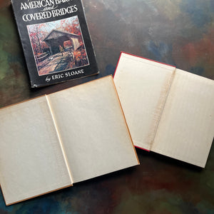 Pair of Eric Sloane American History Books-Eric Sloane's Almanac and Weather Forecaster and American Barns and Covered Bridges-Colonial America-America250-inside covers