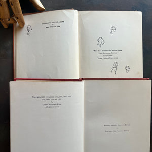 Pair of books written by James Whitcomb Riley-Child-Rhymes and Farm-Rhymes-vintage children's poetry-antique books of poetry-view of the copyright and dedication pages