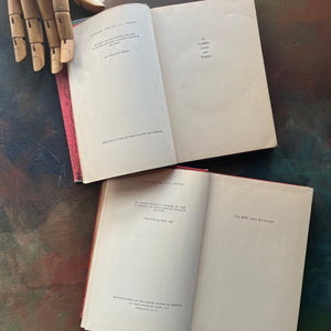Pair of Mary Poppins Books Written by P. L. Travers with illustrations by Mary Shepard-Mary Poppins in the Park and Mary Poppins Comes Back-vintage children's classics-view of the copyright pages
