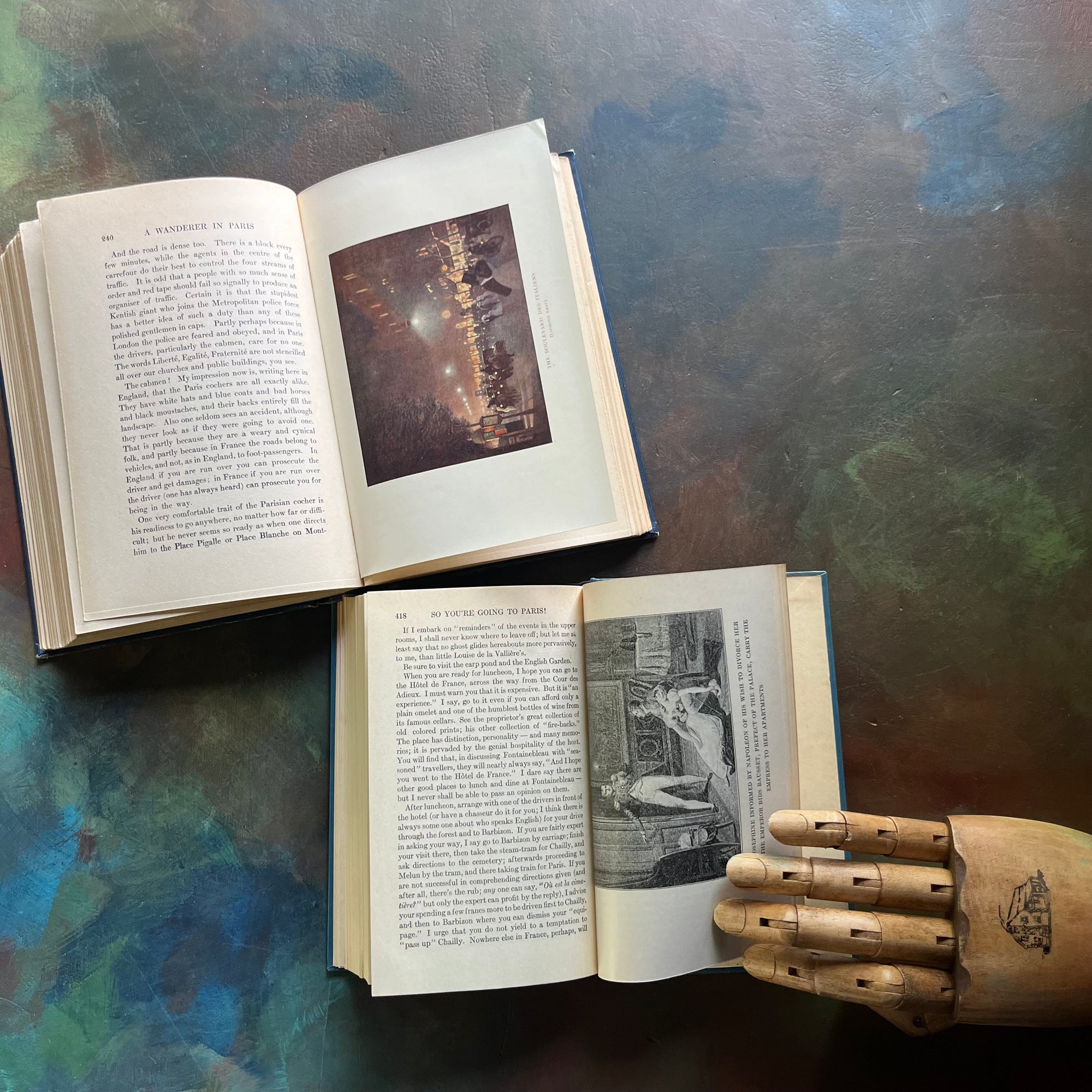 Pair of Vintage Books About Traveling in Paris-So You're Going to Paris & A Wanderer in Paris-vintage travel books-Paris, France-illustrations