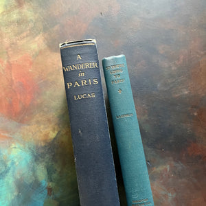Pair of Vintage Books About Traveling in Paris-So You're Going to Paris & A Wanderer in Paris-vintage travel books-Paris, France-view of the spines