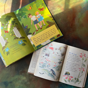 Pair of Vintage Living Science Picture Books-We Like Bugs and A Trip to the Yard-vintage children's picture books-view of the illustrations