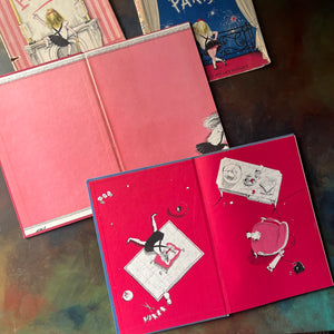 Pair of first edition Eloise Books by Kay Thompson-Eloise (6th Printing)-Eloise in Paris (3rd Printing)-Hilary Knight-vintage children's picture books-view of the inside covers