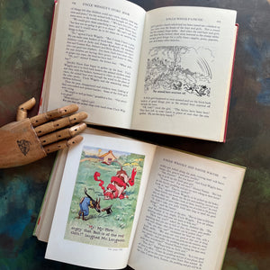 Pair of storybooks written by Howard R. Garis-Uncle Wiggily's Picture Book and Uncle Wiggily's Story Book-vintage children's chapter books-read aloud favorites-view of the illustrations