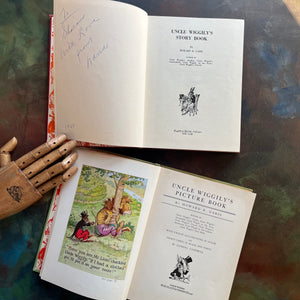 Pair of storybooks written by Howard R. Garis-Uncle Wiggily's Picture Book and Uncle Wiggily's Story Book-vintage children's chapter books-read aloud favorites-view of the title pages