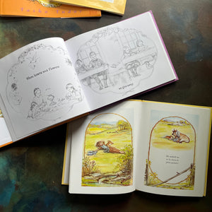 Pair of vintage children's books written by Tasha Tudor-Around the Years-The Lord is my Shepherd-Tasha Tudor Illustrations-view of the illustrations