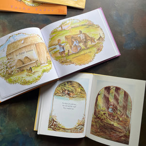 Pair of vintage children's books written by Tasha Tudor-Around the Years-The Lord is my Shepherd-Tasha Tudor Illustrations-view of the illustrations