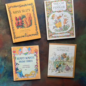 Parents’ Magazine Press Children’s Picture Books-Vintage Picture Books from the 1960s' & 1970's-Miss Suzy-Humpty Dumpty's Holiday Stories-The Cat and the Fiddler-A Bag Full of Nothing-view of the front covers