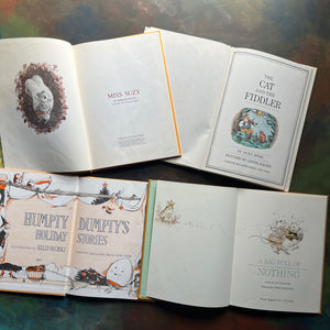 Parents’ Magazine Press Children’s Picture Books-Vintage Picture Books from the 1960s' & 1970's-Miss Suzy-Humpty Dumpty's Holiday Stories-The Cat and the Fiddler-A Bag Full of Nothing-view of the title pages