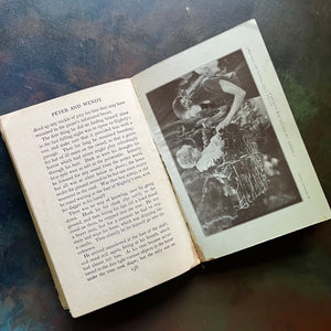 Peter Pan The Story of Peter and Wendy by James M. Barrie- Grosset & Dunlap Edition-classic children's literature-children's classic-view of the photograph in the book taken on the set of the play