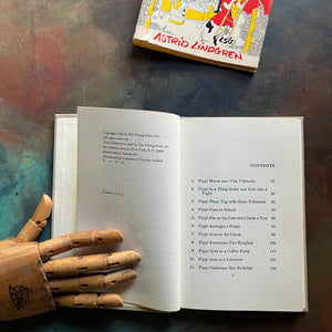 Pippi Longstocking by Astrid Lindgren-1950 book club edition with dust jacket-vintage children's book-read aloud favorite-view of the copyright & contents pages