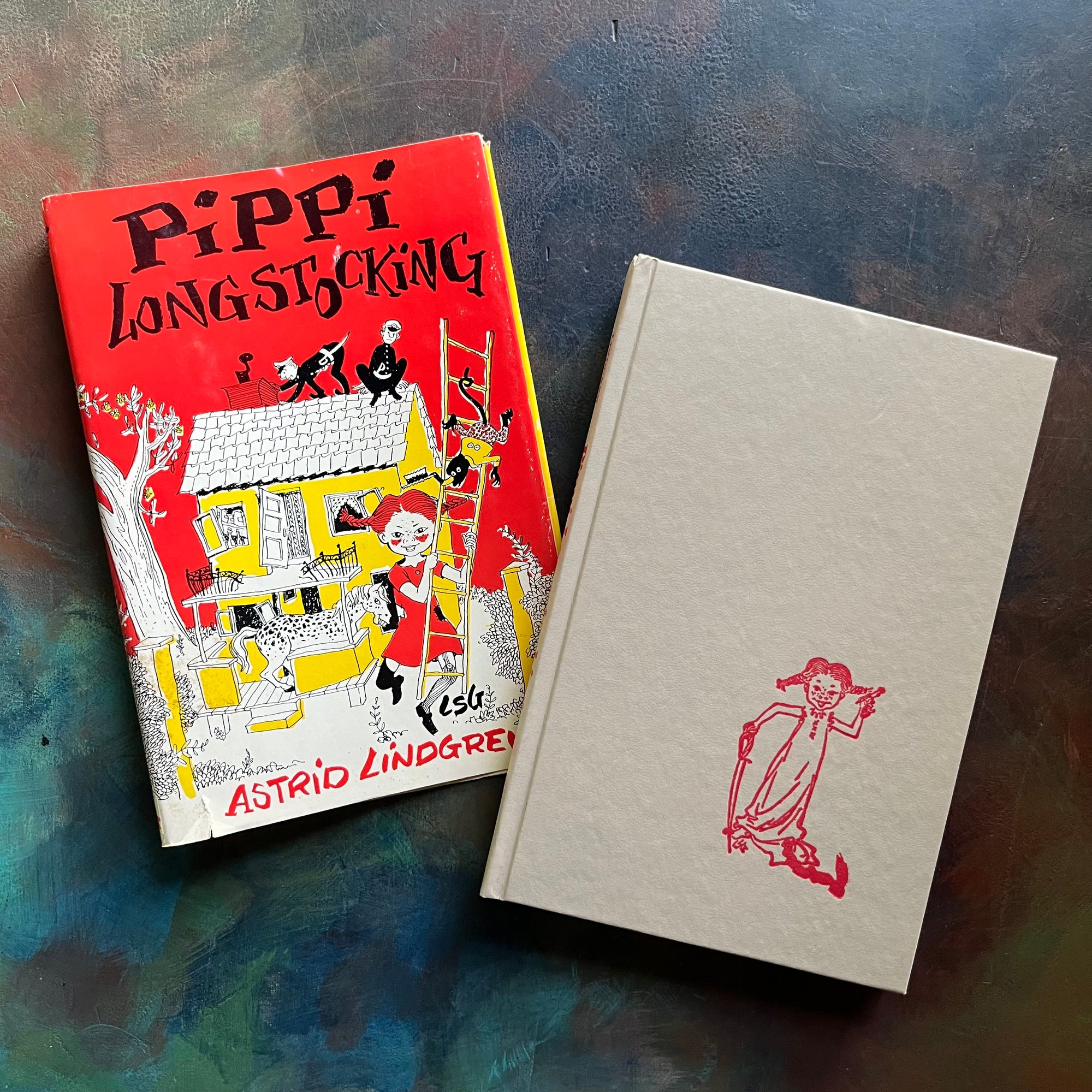 Pippi Longstocking by Astrid Lindgren-1950 book club edition with dust jacket-vintage children's book-read aloud favorite-view of the front cover