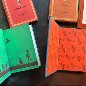 Pooh's Library - Winnie the Pooh Box Set-A. A. Milne-E. H. Shepard-read aloud revival books-vintage children's short stories-view of the inside covers