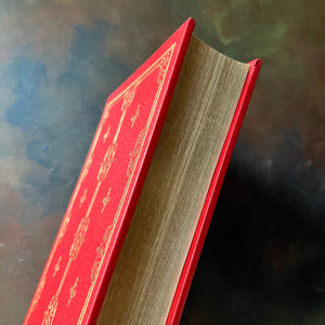 Pride and Prejudice written by Jane Austen.  This is a 1980 edition printed by The Franklin Library-vintage classic literature-collector's edition-view of the gilt fore-edges