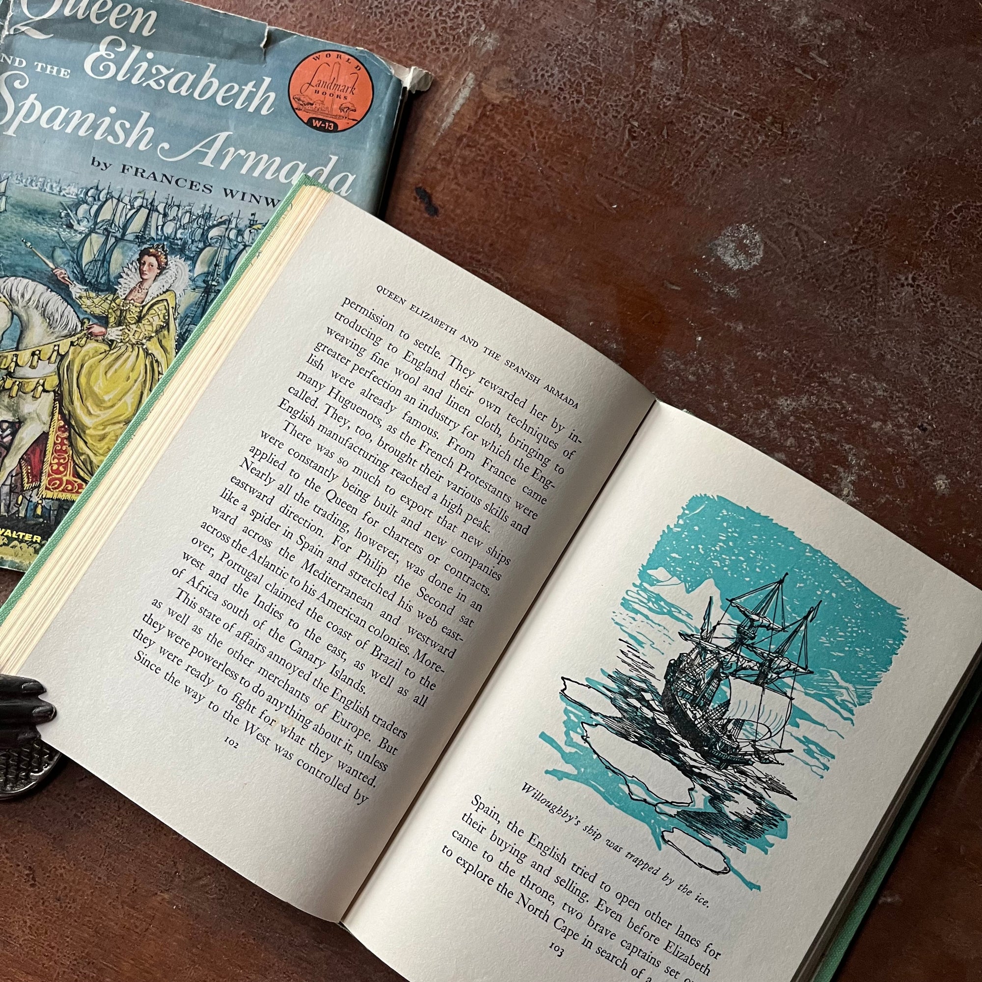 Queen Elizabeth and the Spanish Armada by Frances Winwar - Landmark Series Book - Random House Publishers