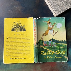 Rabbit Hill written & illustrated by Robert Lawson-John Newbery Medal Winning Book-vintage children's chapter book-living book-view of the outside of the dust jacket