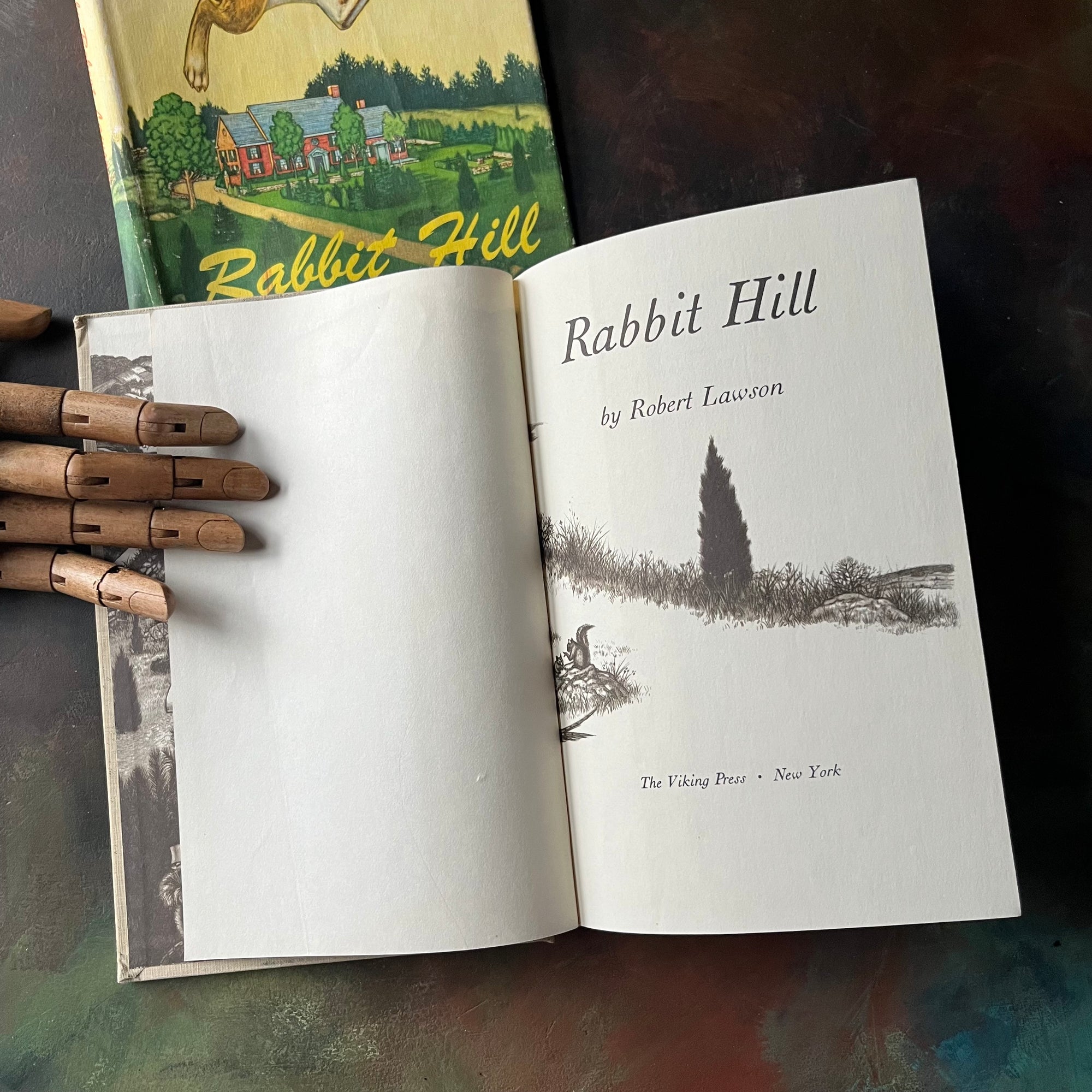 Rabbit Hill written & illustrated by Robert Lawson-John Newbery Medal Winning Book-vintage children's chapter book-living book-view of the title page