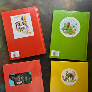 Rand McNally Favorite Books Set-bedtime stories-preschool rhymes-farm animals-enchanted tales-vintage children's picture books-view of the back covers