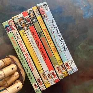 Random House Step-Up Books American History Biography Set-Vintage Beginning Chapter Books for Young Readers-view of the spines