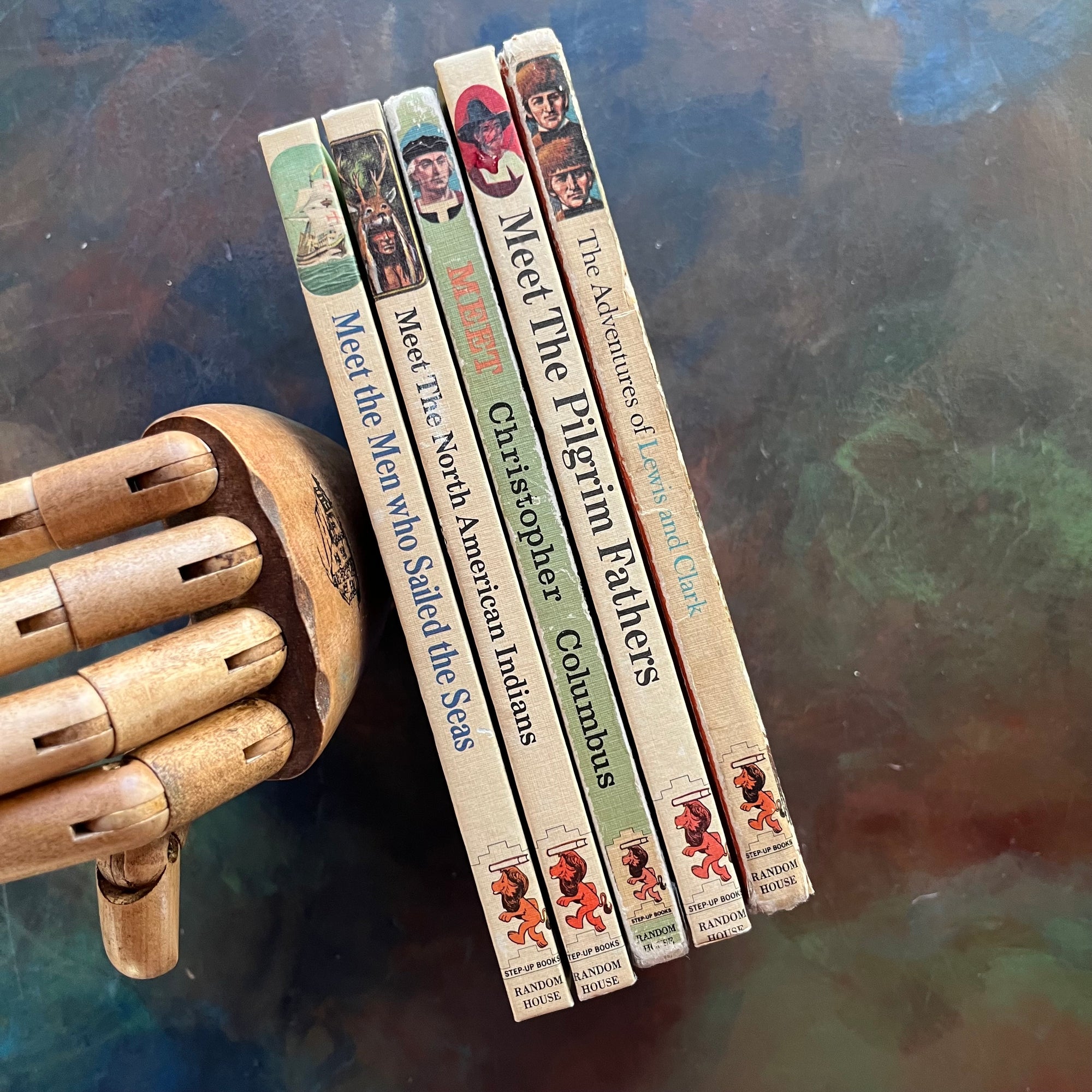 Random House Step-Up Books Early American History Book Set–Vintage Beginning Chapter Books for Young Readers-Early US Exploration Books for Children-view of the spines