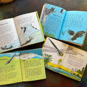 Random House Step-Up Books Living Science Series–Vintage Beginning Chapter Books for Young Readers-Animals, Birds, Insects, Fish-vintage children's books for sale-view of the illustrations