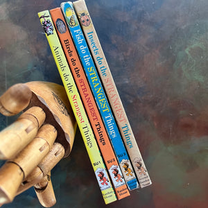 Random House Step-Up Books Living Science Series–Vintage Beginning Chapter Books for Young Readers-Animals, Birds, Insects, Fish-vintage children's books for sale-view of the spines