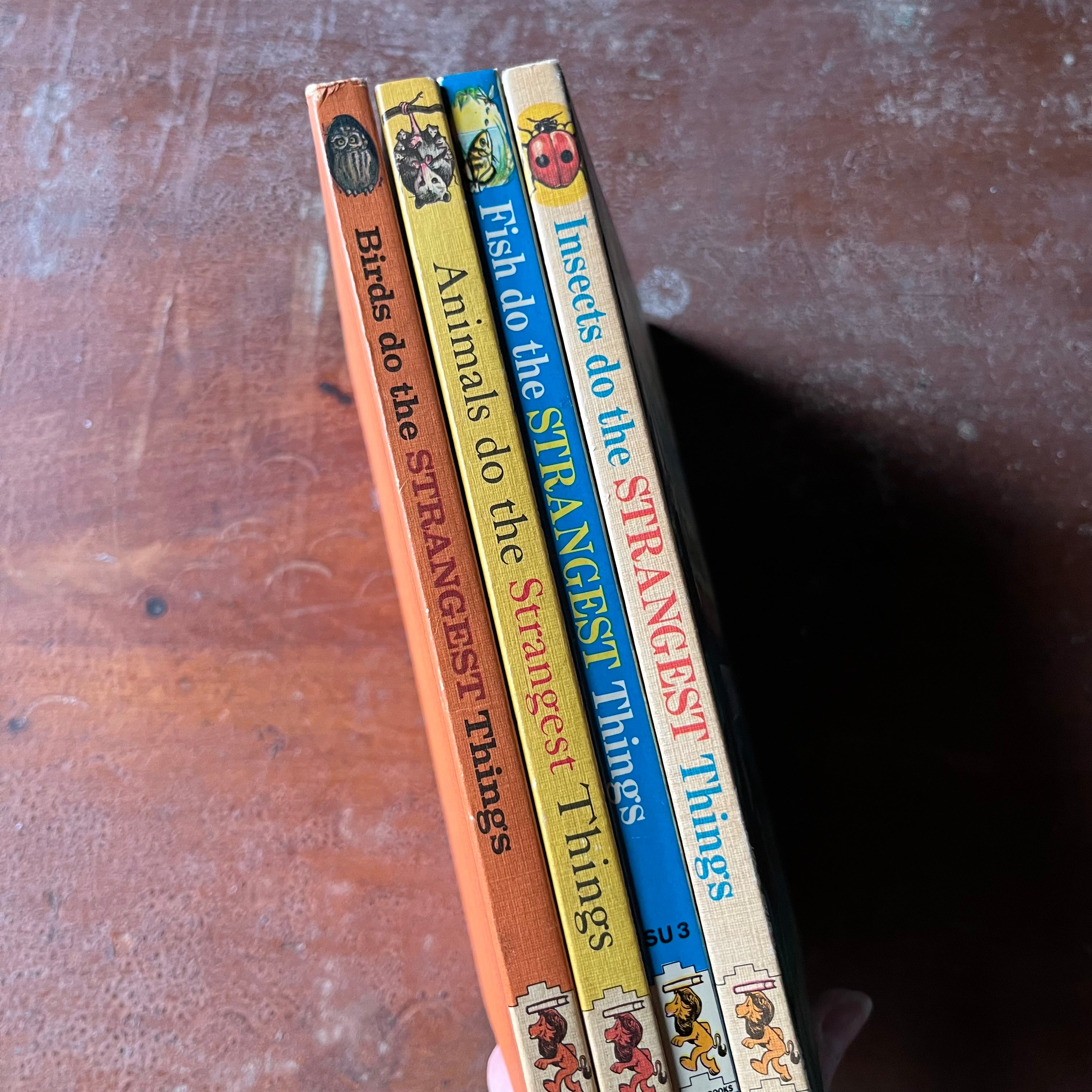 Random House Step Up To Reading Book Set-Animals, Birds, Fish & Insects Do The Strangest Things-vintage children's books-view of the spines