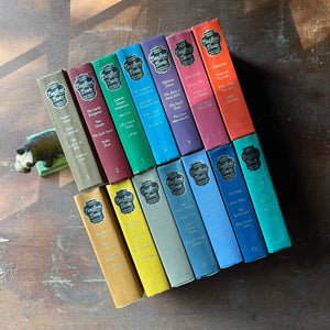 vintage children's books - Reader's Digest Best Loved Books For Young Readers Complete 14 Volume Set - view of the embossed spines
