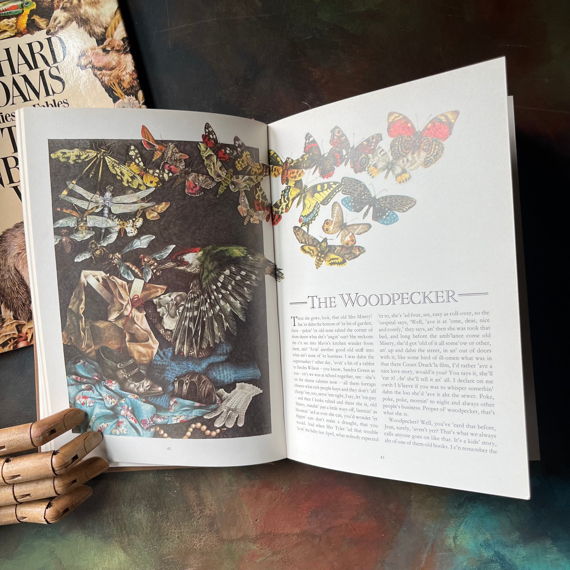 Richard Adams Stories & Fables-The Unbroken Web-vintage book-view of the full color illustrations by Yvonne Gilbert