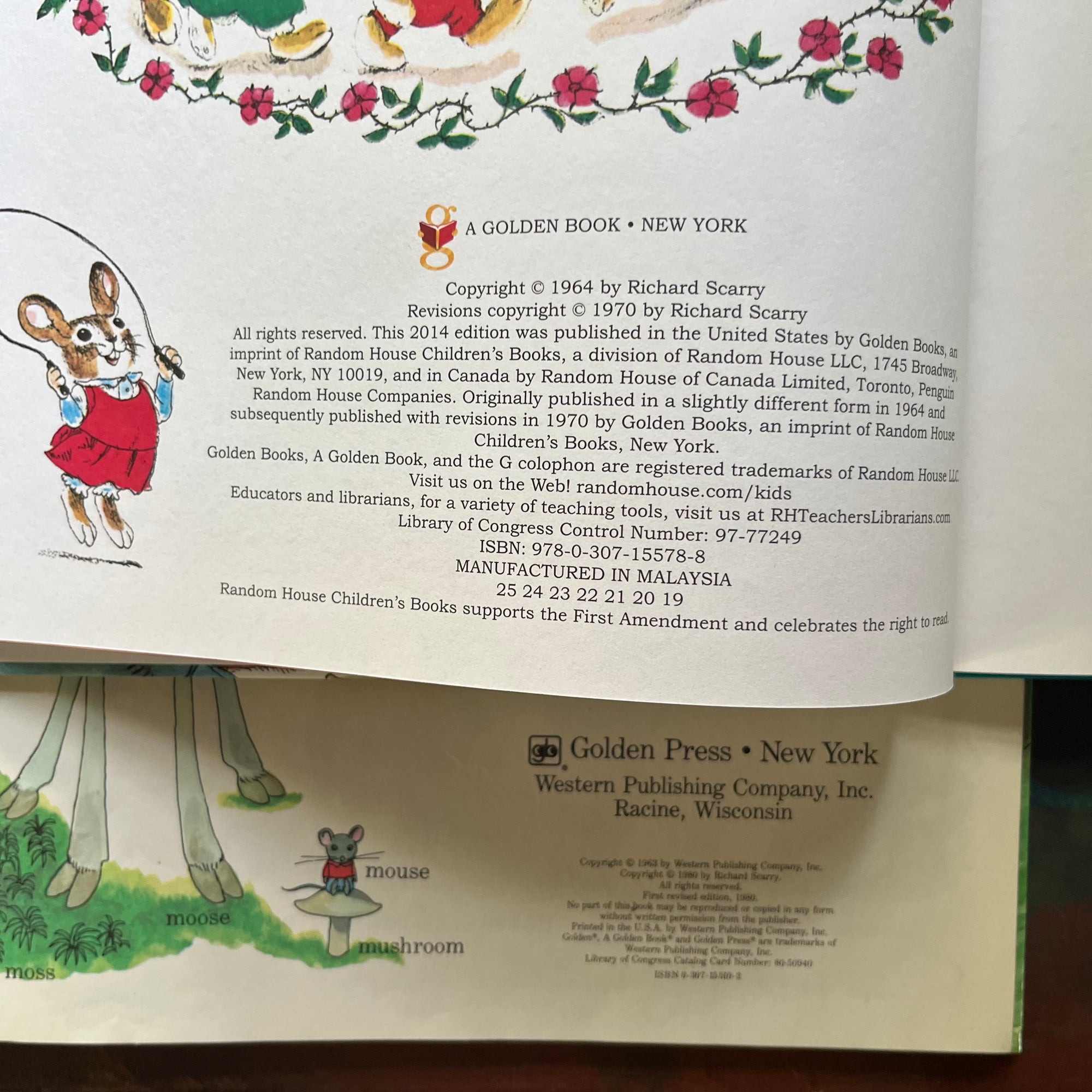 Richard Scarry's Best Mother Goose Ever-50th Anniversary Edition-Richard Scarry's Best Word Book Ever-vintage children's picture books-view of the copyright information