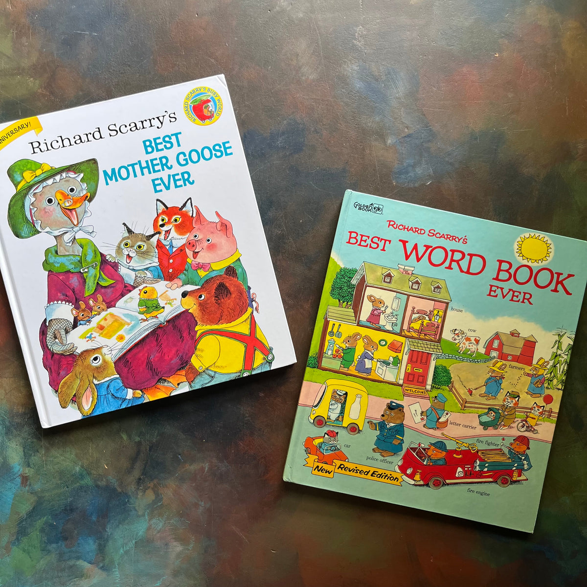 Richard Scarry's Best Mother Goose Ever-50th Anniversary Edition-Richard Scarry's Best Word Book Ever-vintage children's picture books-view of the front covers