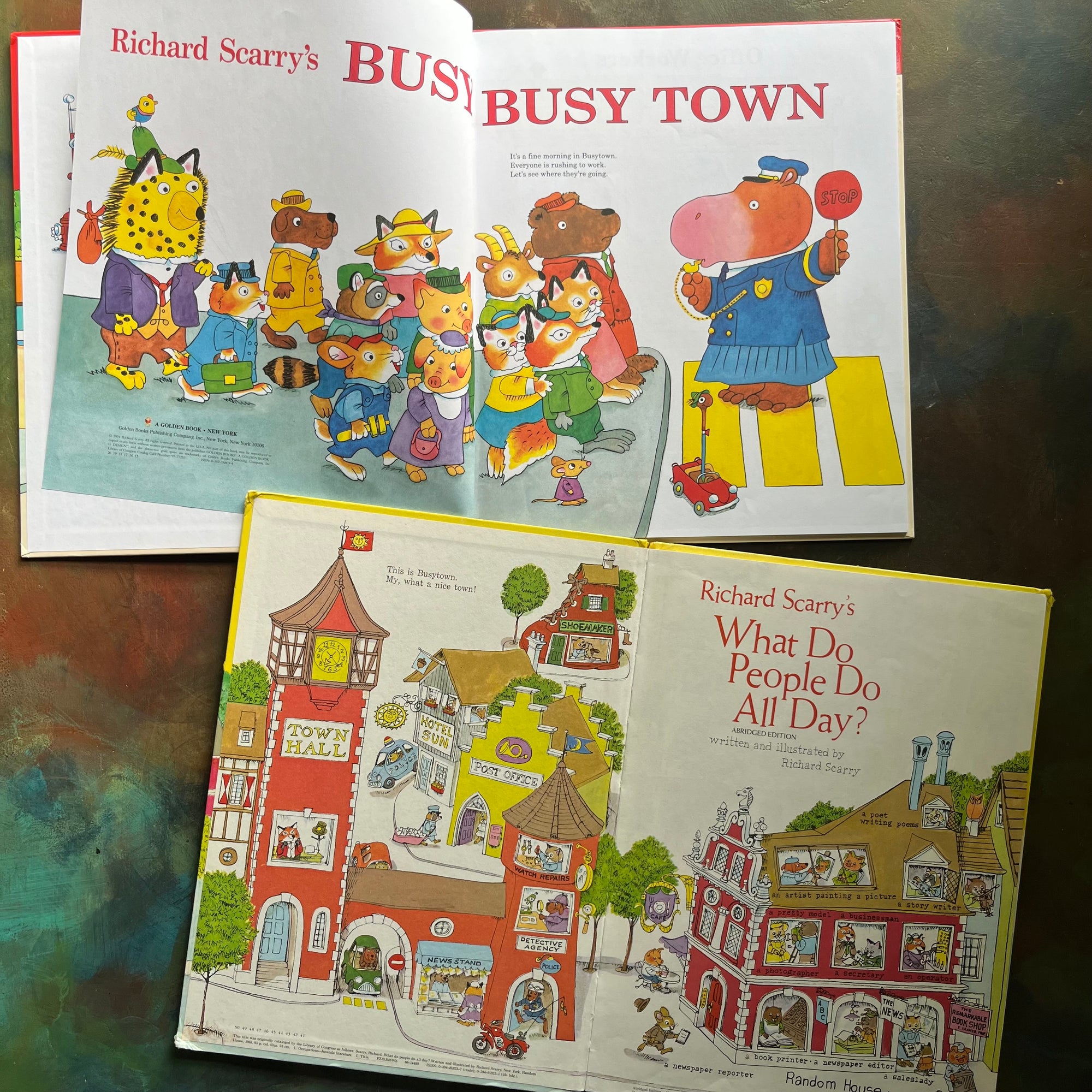 Richard Scarry's Busy, Busy Town-What Do People Do All Day-vintage children's picture books-view of the title pages