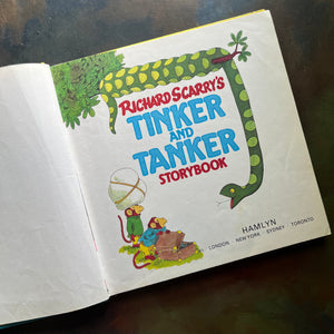 Richard Scarry's Tinker and Tanker Storybook-vintage picture book-vintage Richard Scarry-view of the title page