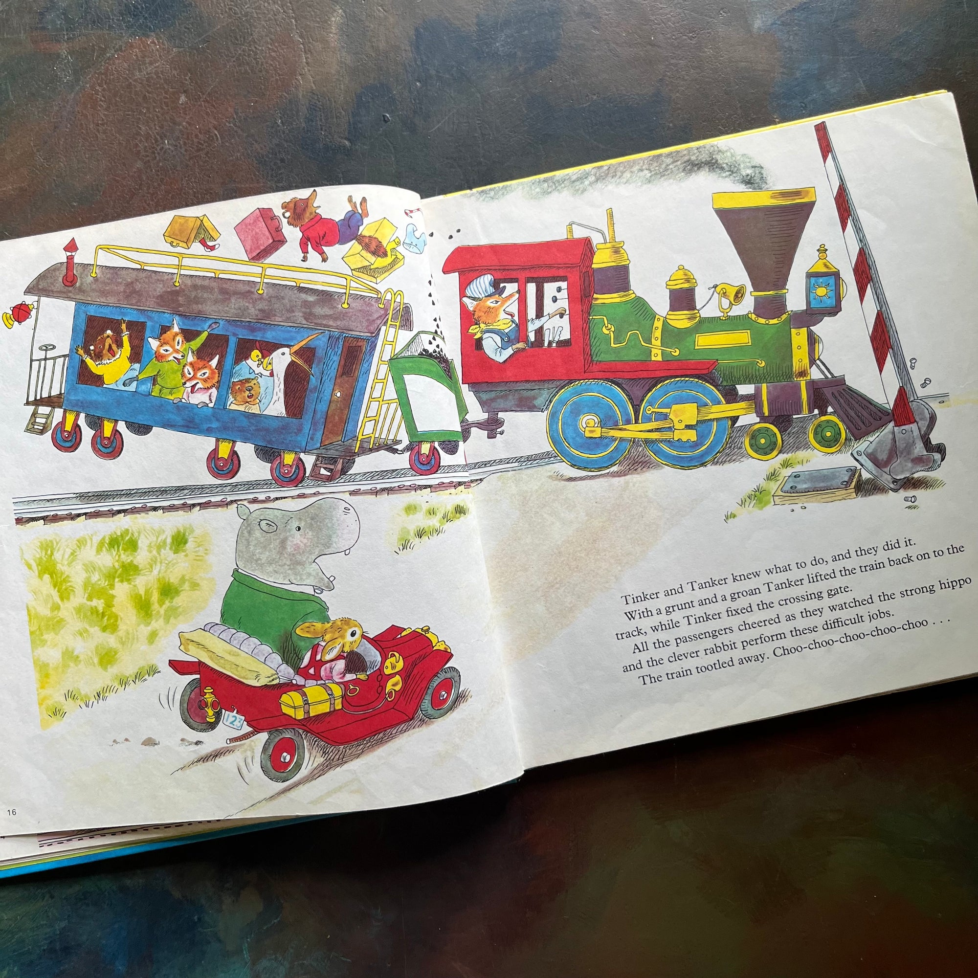 Richard Scarry's Tinker and Tanker Storybook-vintage picture book-vintage Richard Scarry-view of the illustrations