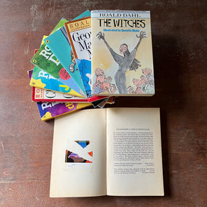 vintage children's chapter books, Roald Dahl Book Set - Set of 8 Roald Dahl paperback books - view of the condition