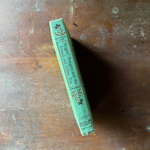vintage children's living history book - Rogers' Rangers and The French and Indian War written by Bradford Smith with illustrations by John C. Wonsetler - view of the embossed spine with title & flowers above & below the title - this is the signature design of this series